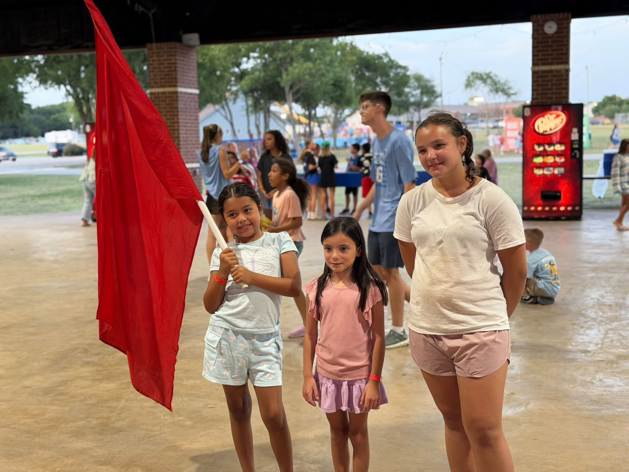 Children enjoying a group activity outdoors